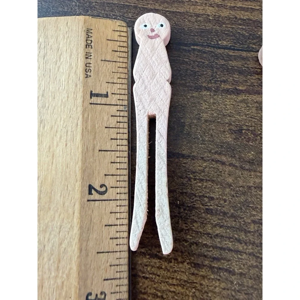 Lot 50‎ Vintage Wooden Clothespin Peg People Handpainted Waldorf Craft